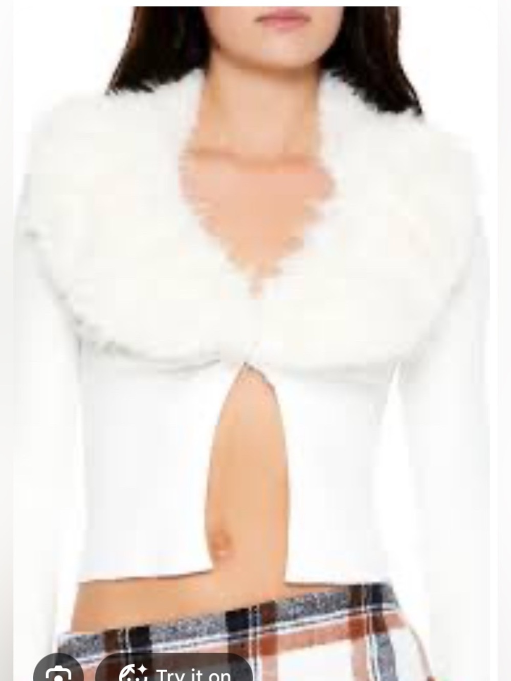 Forever 21 faux fur sweater knit top